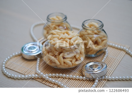 telur gabus sticks in a jar 122686493