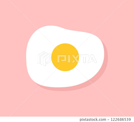 簡單可愛的煎蛋插圖向量 122686539