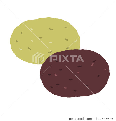 Red bean paste and soybean flour rice 122686686