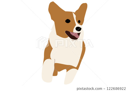 狗狗插畫簡單色彩 122686922