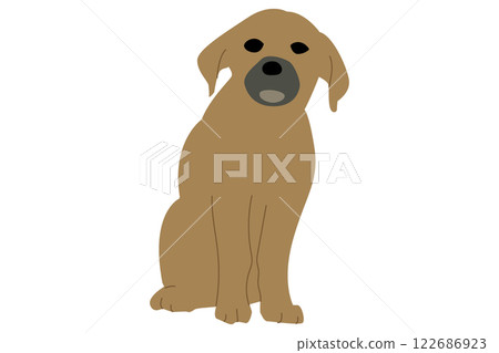 狗狗插畫簡單色彩 狗狗插畫簡單色彩 122686923