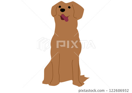狗狗插畫簡單色彩 122686932