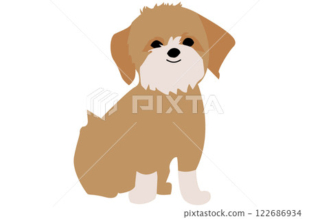狗狗插畫簡單色彩 122686934