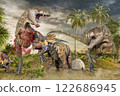 Triceratops fighting a Tyrannosaurus 122686945