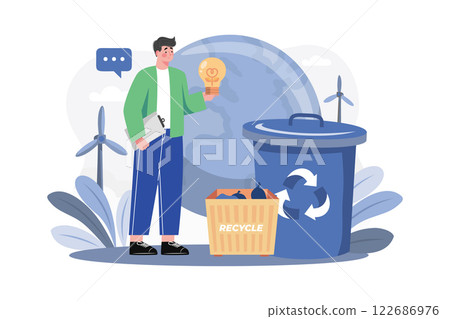 Waste Recycling Illustration concept on white background Waste Recycling Illustration concept on white background 122686976