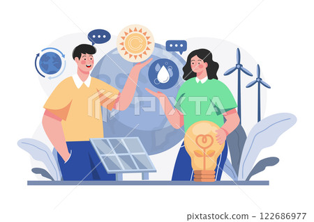 People Are Protecting Nature By Using Eco Energy People Are Protecting Nature By Using Eco Energy 122686977