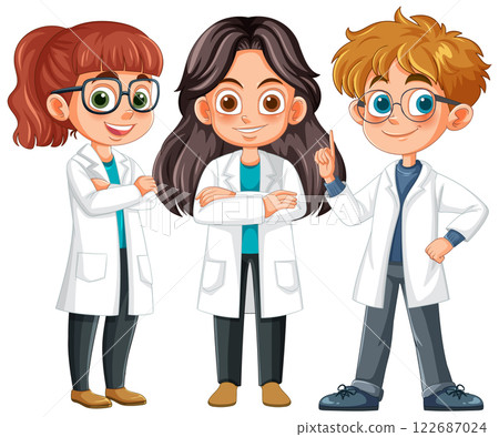 Young Scientists in Lab Coats 122687024