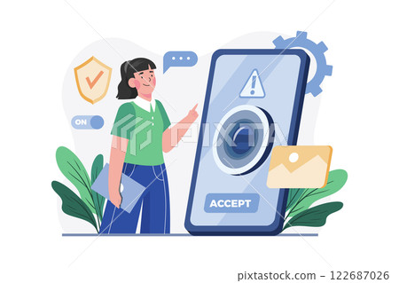 Need Camera Access Illustration concept on white background 122687026