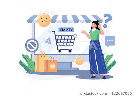 Empty Shopping Cart Illustration concept on white background 122687030