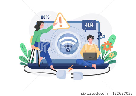 Connection Lost Illustration concept on white background 122687033
