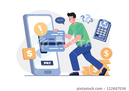 Payment Failed Illustration concept on white background 122687036