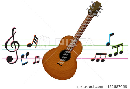 Guitar and Musical Notes Harmony 122687068