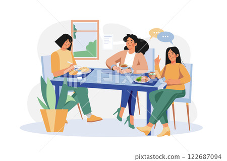 Students Eating Lunch At The School Canteen 122687094