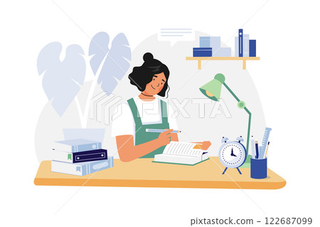 Back To School Illustration concept. A flat illustration isolated on white background 122687099