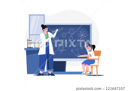 Science teacher teaching in class 122687107
