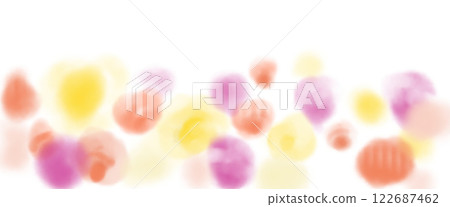 淡淡的水彩風格背景插圖,描繪了一片紅黃色的花田 淡淡的水彩風格背景插圖,描繪了一片紅黃色的花田 122687462