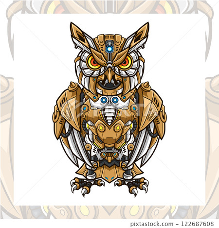 Owl robot esport mascot logo design Owl robot esport mascot logo design 122687608
