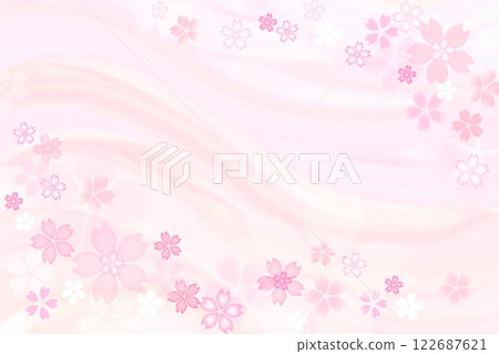 春天櫻花日式流動粉紅色背景框架 122687621