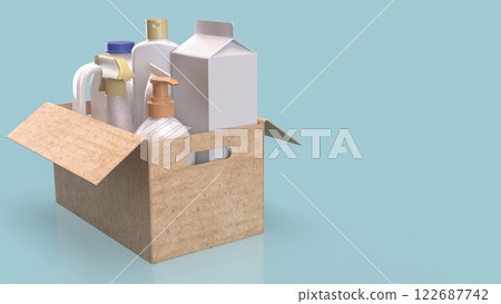 The Product in cardboard box for Shopping concept 3d rendering. The Product in cardboard box for Shopping concept 3d rendering. 122687742