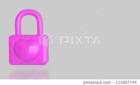 The Pink lock for security concept 3d Rendering. 122687744