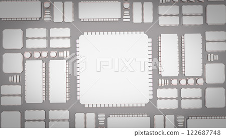 The White PCB Board for It to Technology concept 3d Rendering. 122687748