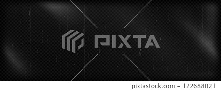 Aged grain film overlay. Black and white grain noir movie background. Grunge scratched noise dust texture. Vintage photo filter with light leak, fiber, fleck. Vector grit nostalgic cinematic backdrop 122688021