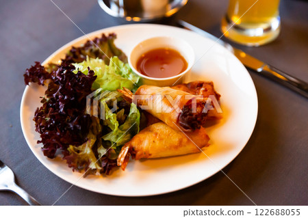Thai shrimp spring rolls Thai shrimp spring rolls 122688055