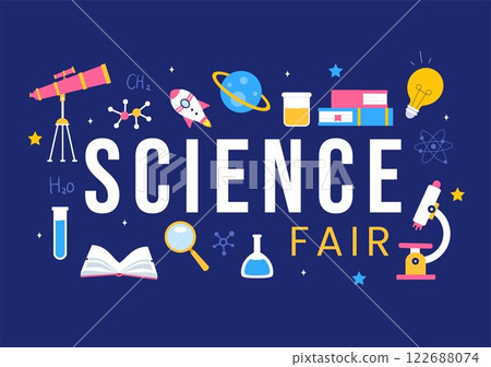 Science Fair Vector Illustration featuring a Chemist Conducting Chemical Experiments for Scientific Analysis, Data Collection, Research and Survey Science Fair Vector Illustration featuring a Chemist Conducting Chemical Experiments for Scientific Analysis, Data Collection, Research and Survey 122688074