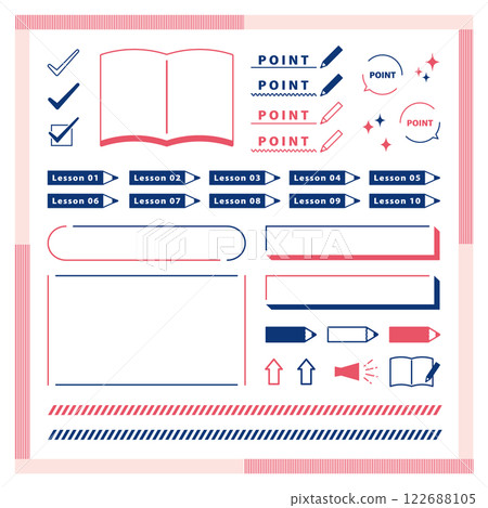 Stylish frame and point material set Stylish frame and point material set 122688105