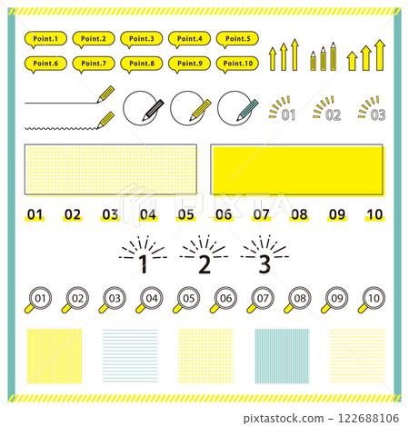 Cute frame and point material set 122688106