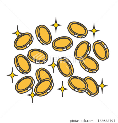 Sparkling coins flying 122688191