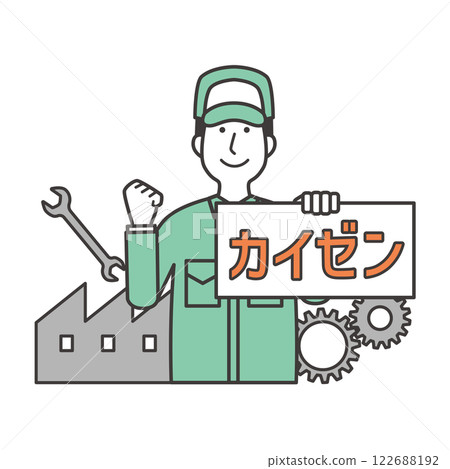 Male worker working on kaizen in the factory 122688192
