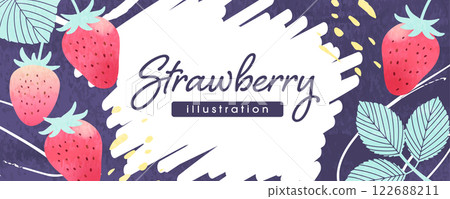 Strawberry simple background illustration_3 122688211