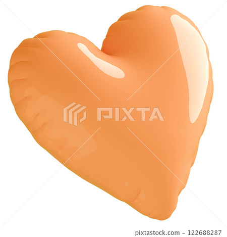 3D 影像_心形氣球_橘色 3D 影像_心形氣球_橘色 122688287