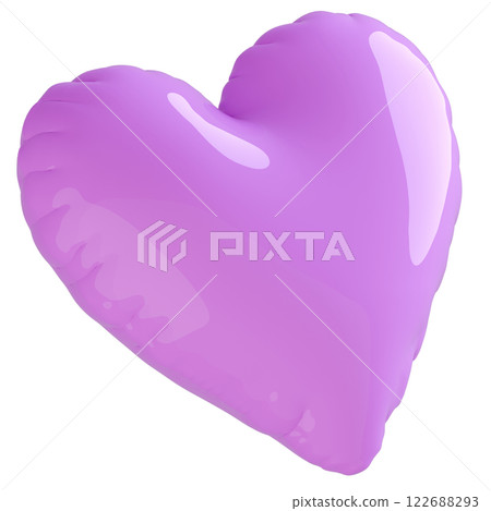 3D image_heart balloon_purple 3D image_heart balloon_purple 122688293