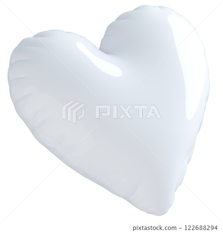 3D 影像_心形氣球_白色 3D 影像_心形氣球_白色 122688294