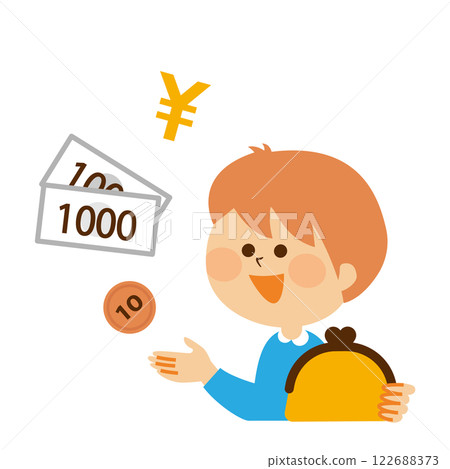 零用錢-兒童和金錢的例證 零用錢-兒童和金錢的例證 122688373