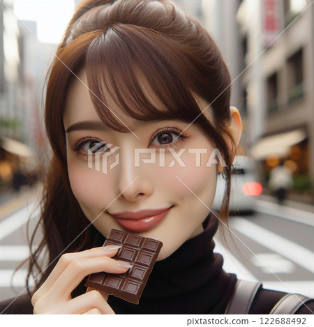 拿著巧克力轉身的女人 122688492
