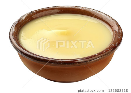 Bowl of chawanmushi steamed egg custard isolated background 122688518
