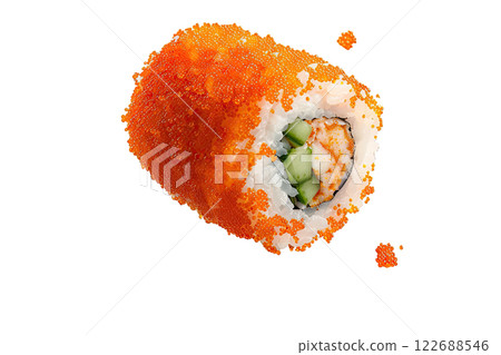 piece of nigiri sushi floating isolated background 122688546