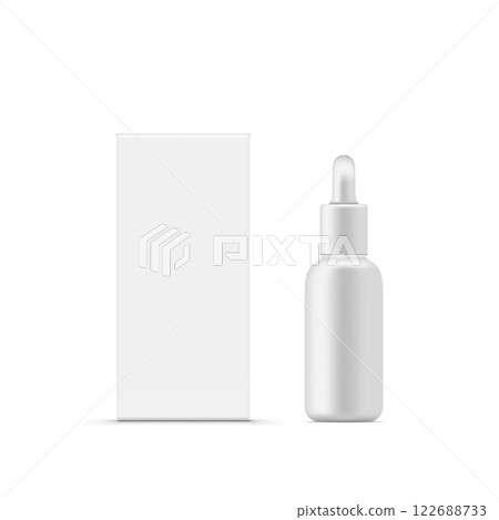 Blank White Box with Cosmetic Cream Jar or Nail Polish Bottle Mockup Vector Blank White Box with Cosmetic Cream Jar or Nail Polish Bottle Mockup Vector 122688733
