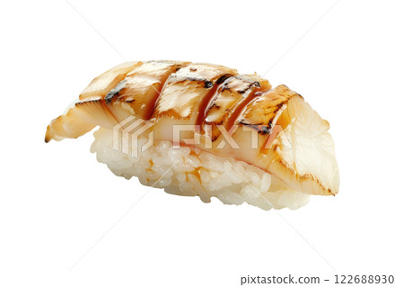 piece of nigiri sushi floating isolated background 122688930