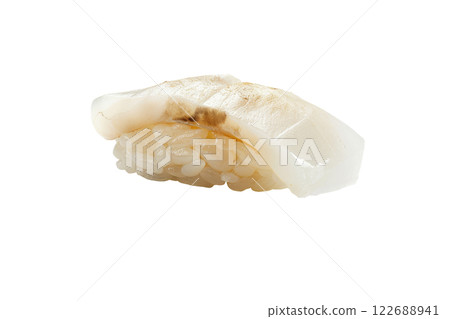 piece of nigiri sushi floating isolated background 122688941