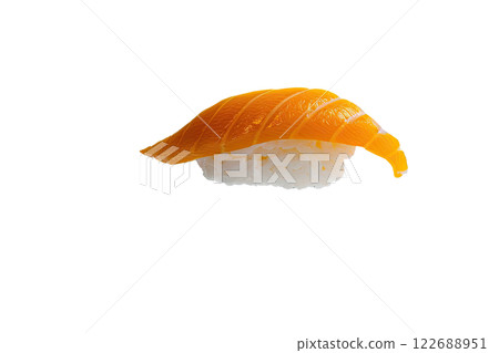 piece of nigiri sushi floating isolated background 122688951