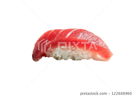 piece of toro fatty tuna sushi floating, isolated background piece of toro fatty tuna sushi floating, isolated background 122688960