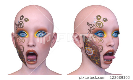 女人的臉的特寫 女人的臉的特寫 122689303