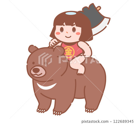 Kintaro straddling the bear Kintaro straddling the bear 122689345