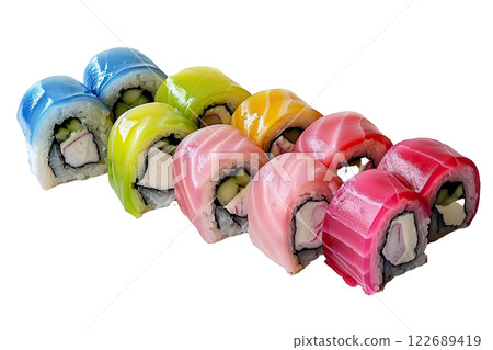 piece of nigiri sushi floating isolated background piece of nigiri sushi floating isolated background 122689419