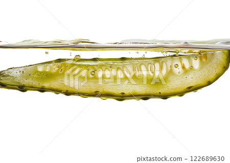 Ripe slice of Mixed vegetables floating isolated background 122689630