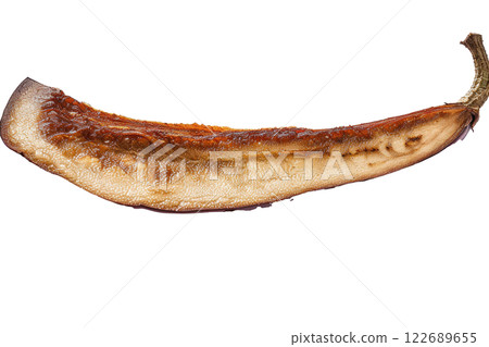 Ripe slice of Mixed vegetables floating isolated background 122689655